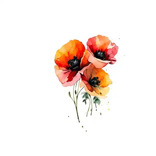 Men's Profile Military And Poppies