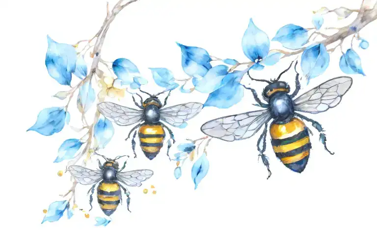 Amber Pendant With Honey Bee Flying