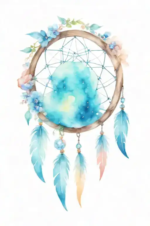 Dreamcatcher And Crystals Hanging Moon
