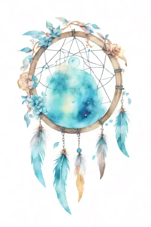 Dreamcatcher And Crystals Hanging Moon