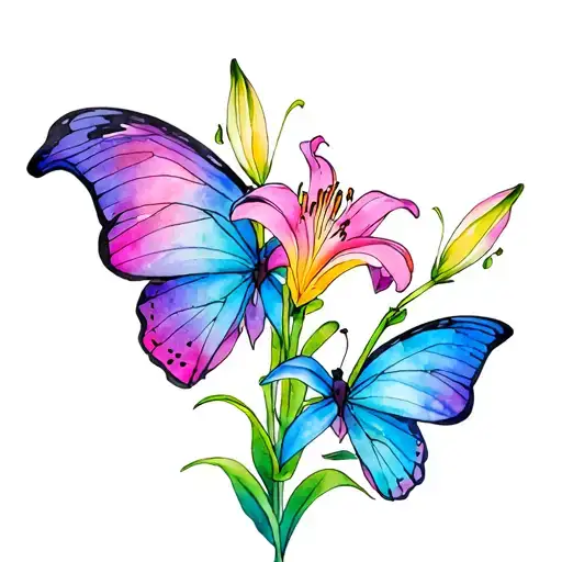 Lily Cross Butterfly Colorful