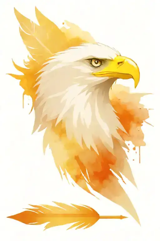 A Head Of An Eagle With Feathers And An Arrow