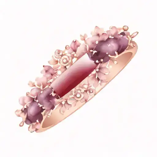 Ombre Wedding Band Tattoo Dark Red Fading To Plum Purple