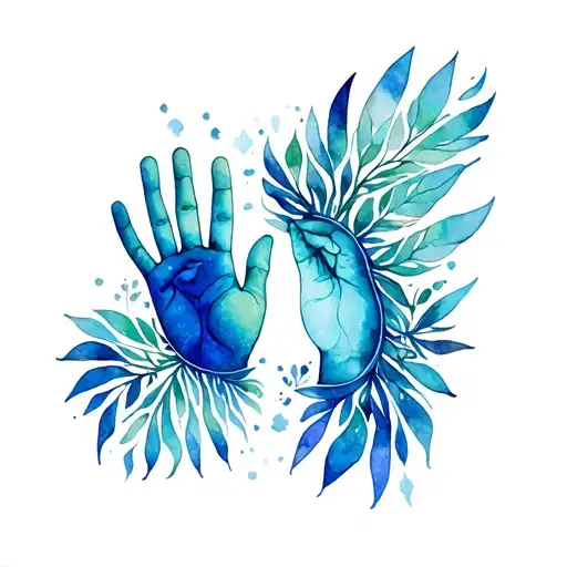 Palm And Virgo Zodiac Sign Intertwined