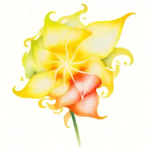 Neon And Black Colored Pinwheel Flower