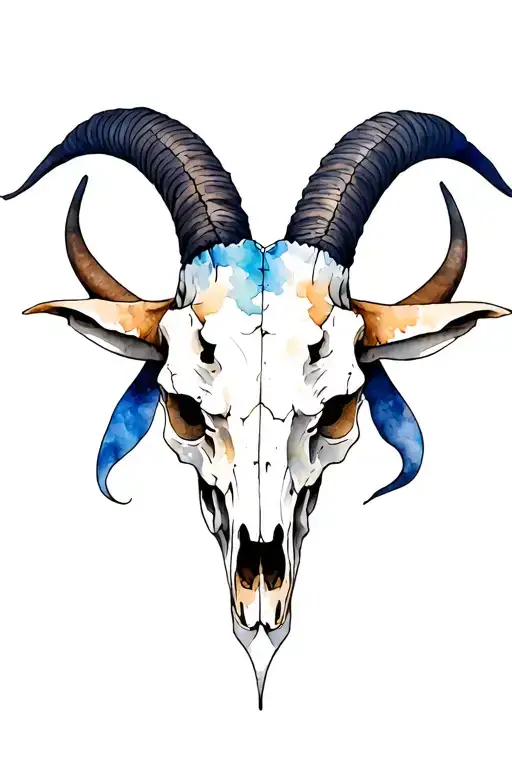 Goat Skull And Demon