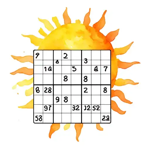 Sudoku With Sun In The Background Looking