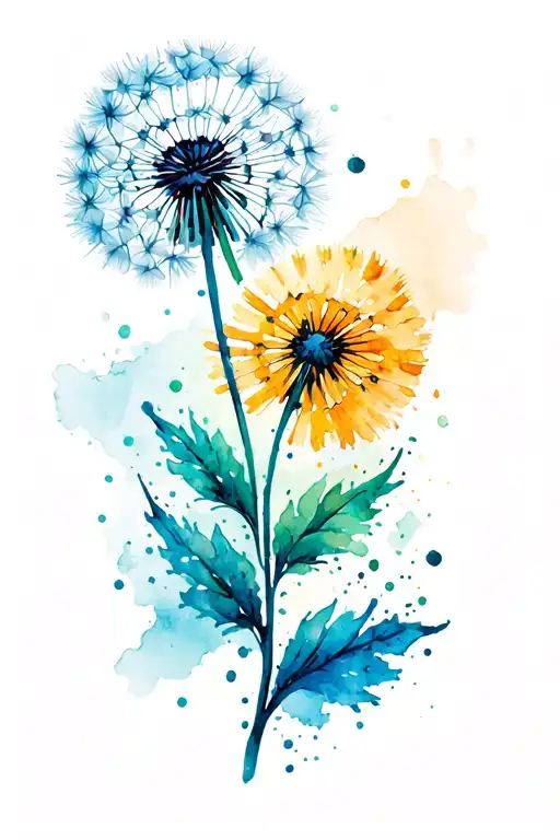 Sternum Tattoo Dandelion Flower And Embroidery