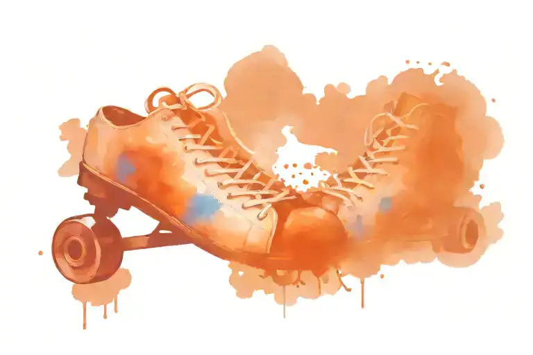 Infinity Blue Color Watercolor And Skates