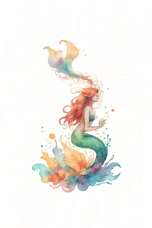 A Mermaid Swimming Up To The Surface