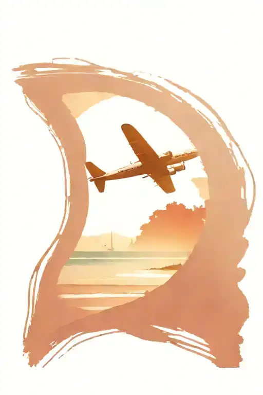 Panoramic View Beach Andairplane