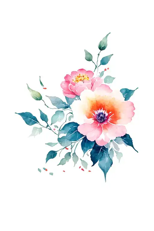 Asian Inspired Flowers Symbolizing