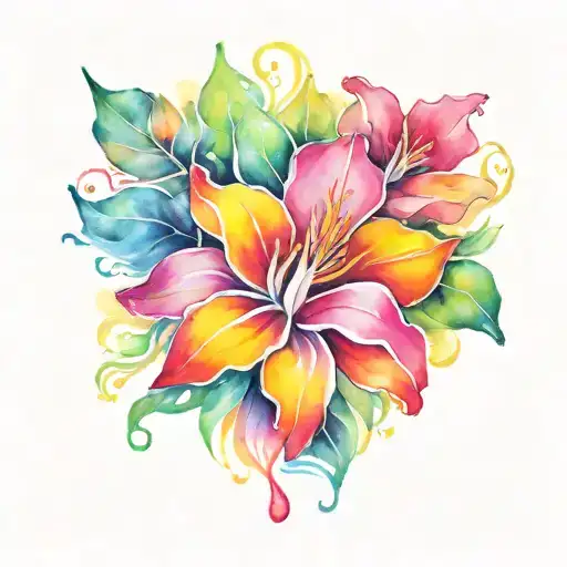 Flowing Bright Mexican Style Flowers