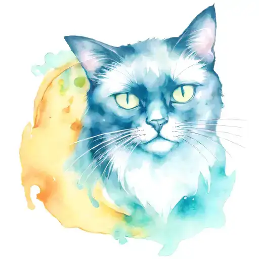 Black Cat With A Taco Face Surrounded