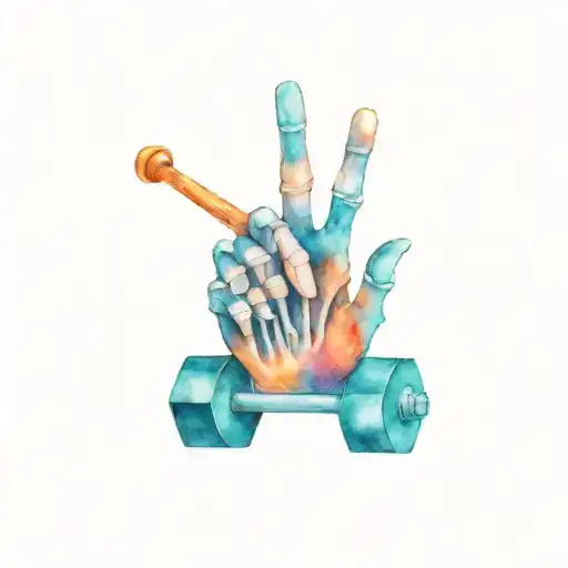 Skeleton Hand Metal Music Holding Barbell