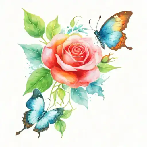 Rose Or Sharon And Butterfly