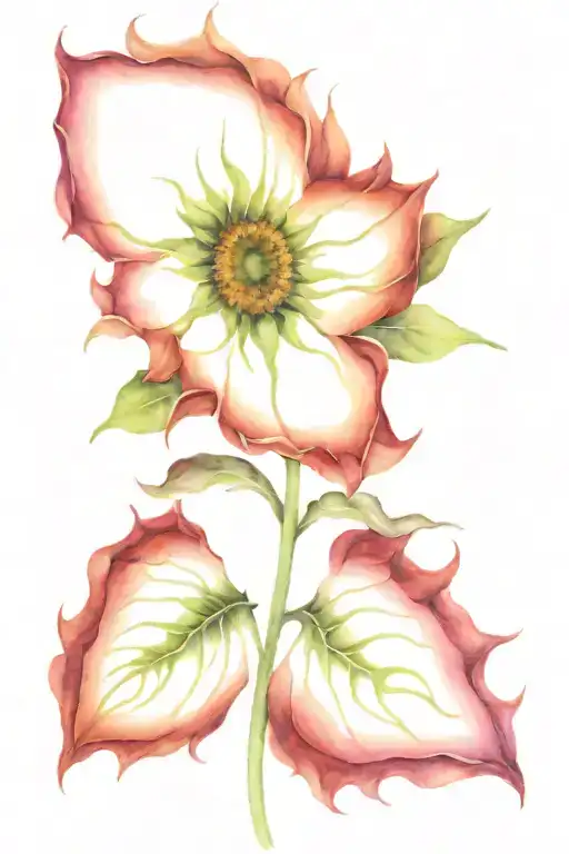 Red Sunflower Blooming