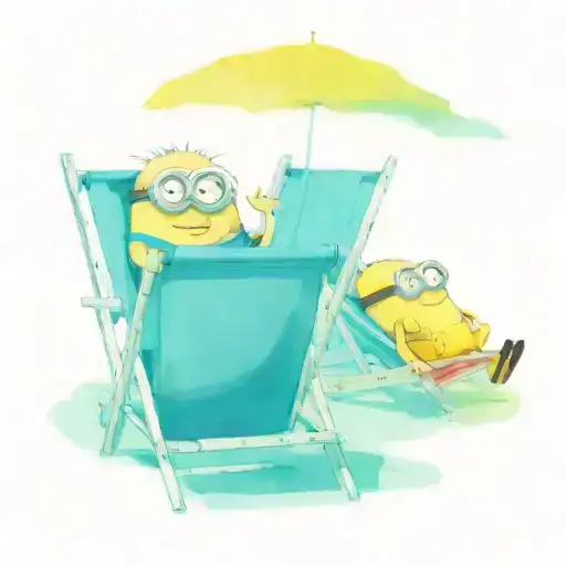 2 Minions In Beach Chairs