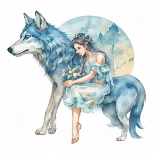 Blue Fairy In Love With A Wolf