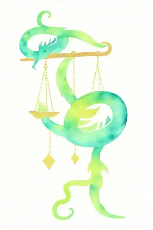 Scorpio With Libra Scales Hanging From Tail
