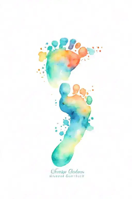 Baby Footprint With Birth Details