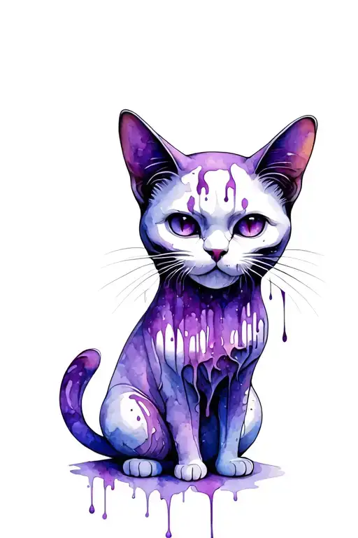 Ghost Cat With Drips Of Poison Purple