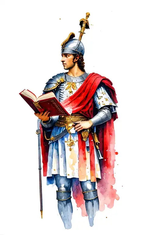 Roman Soldier Holding A Book