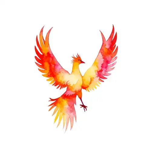 Phenix Bird With Wings Open Wings