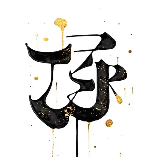 Dont Panic In Black Ceramic With Gold Streaks Repairing The Letters Like Kintsugi