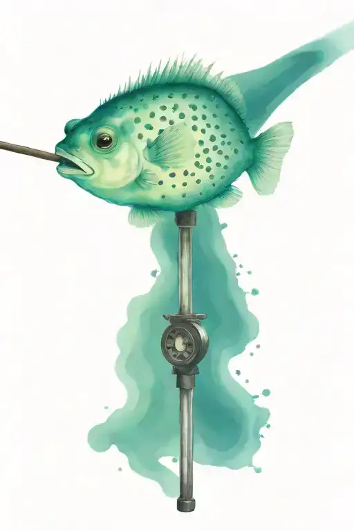 Puffer Fish On Fishing Rod