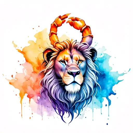 Arm Band Tattoo With Unique Design Featuring Scorpion And Lion With Colour