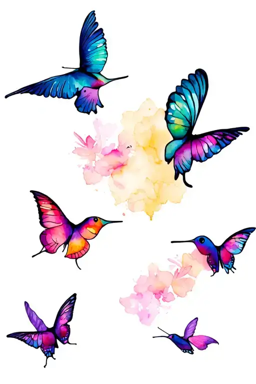 Elephant Butterflies Hummingbird Flying
