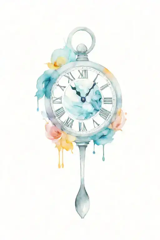 Clock Face Broken Needle And Spoon Intertwined