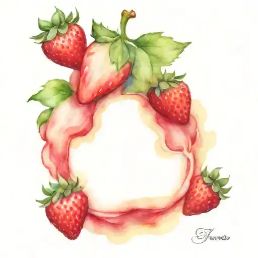 3 Strawberries With Crown Adorned