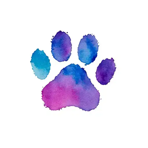 Dog Paw Print Water Color