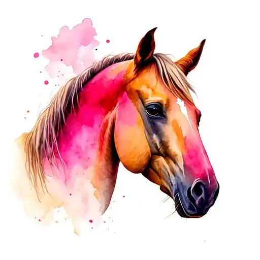 A Horse Painted In Vibrant Colors