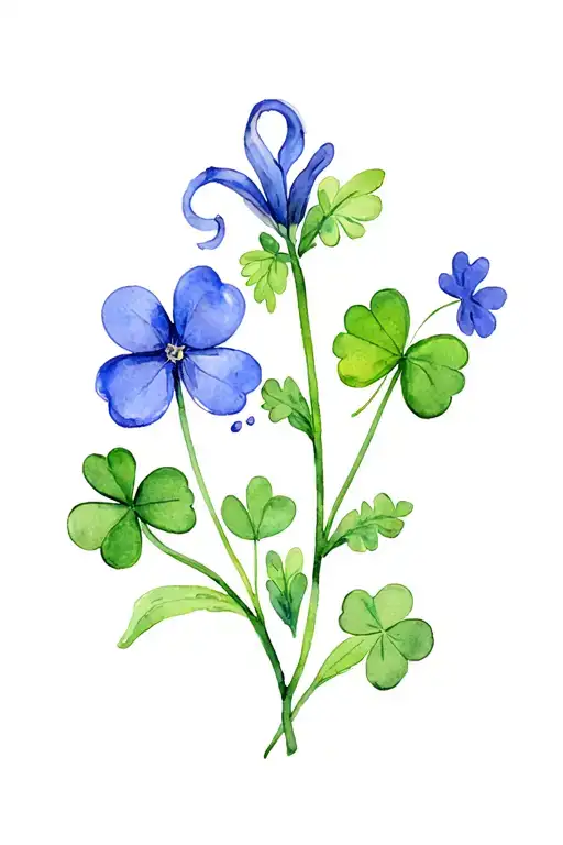 Bluebell And Shamrock Intertwined