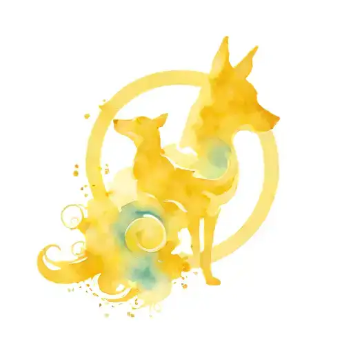 Blue Energy Shapeless Formless Round Entity Like Soul With Dog Ears - Abstraction