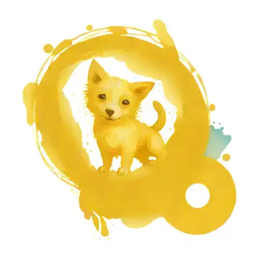 Blue Energy Shapeless Formless Round Entity Like Soul With Dog Ears - Abstraction But No Dog Face