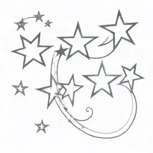 Row Of Stars 4 On Top 3 On Bottom Line Tattoo Design Community Of Madrid