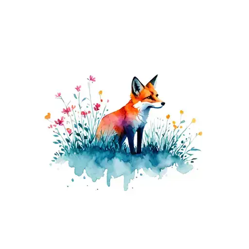 Summer Landscape With A Fox Shilouette