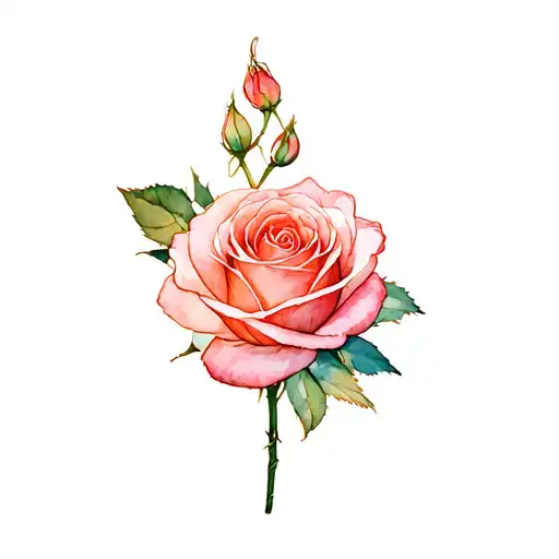 Digital Pixflower Wilting Rose Intertwined