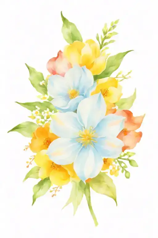 April Birth Flower Water Color And November Birth Flower Bouquet