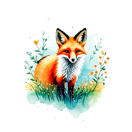 Fox In A Landscape That Represents Summer