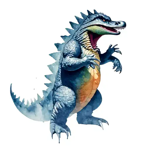 Angry Big Duck Monster In The Size And Setting Of Godzilla