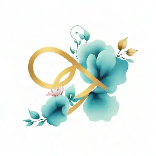 Floral Infinity Sign Tattoo Design Small And Delicate