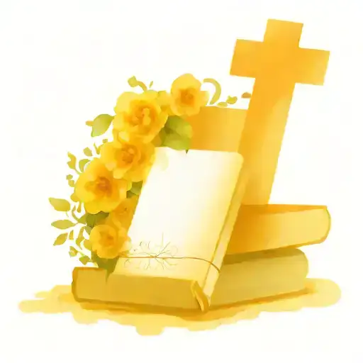 Stack Of Books With Flowers Growing From Them But All With A Christian Cross