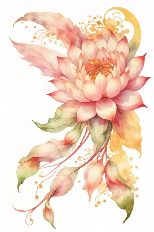Angel Wing Flower Lotus Flower Sun Moon