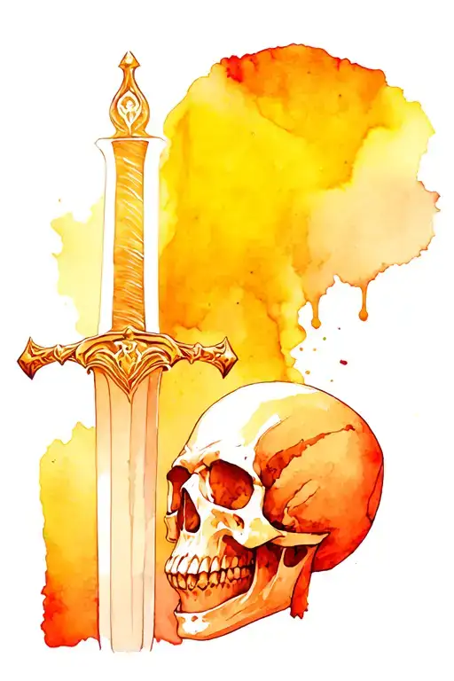 Sword And Skull Head