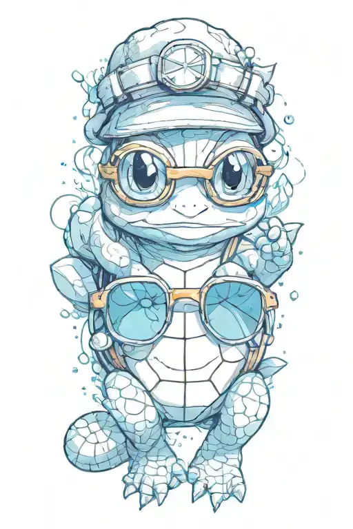 Squirtle Wearing Master Roshi Sunglasses